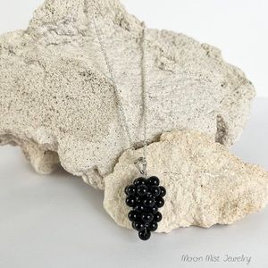 Black onyx grape necklace
